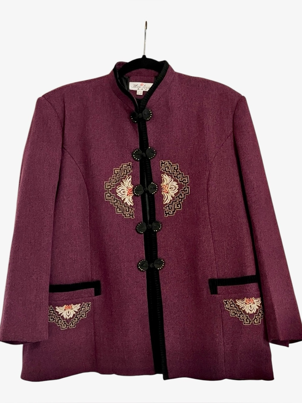 Plum/Burgundy Embroidered Women's Jacket